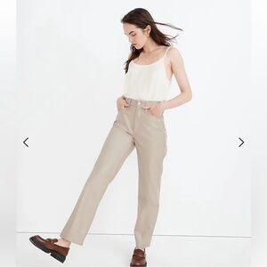 Madewell faux leather pants the perfect vintage straight khaki